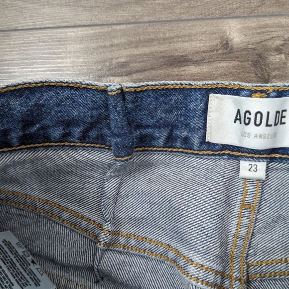 Agolde Cooper Cargo Utility Regulation Organic Cotton Blue Denim Jeans Size 23 - Picture 9 of 14